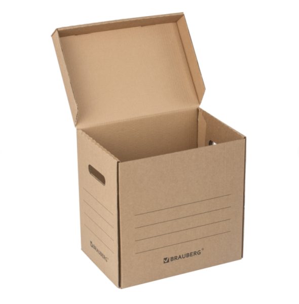 Короб архивный Делопроизводство 32.5х23.5х32.5см., с крышкой, гофрокартон